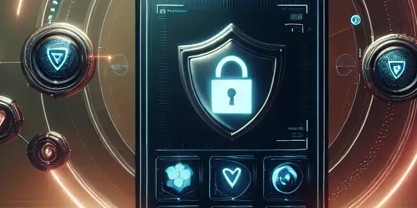 A sleek digital interface showcasing curated adult content with a moody background and symbols of privacy and security.