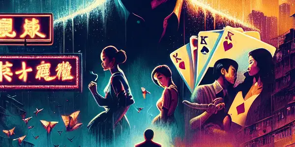 A vibrant montage celebrating Andy Lau's iconic roles in Hong Kong cinema, blending action and romance.